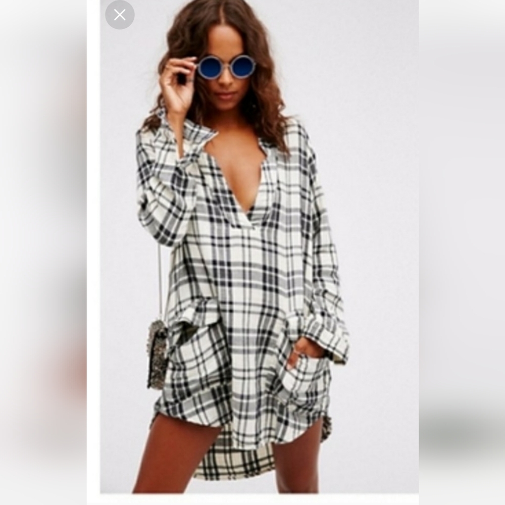 Free People CP Shades Checkmate Dress Small